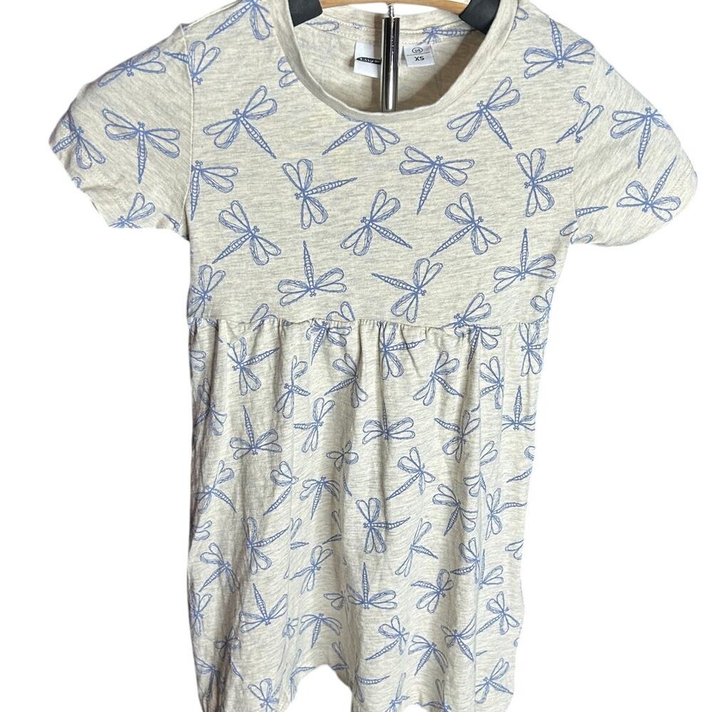 Lily & Dan blue dragonfly jersey knit dress girls size xs